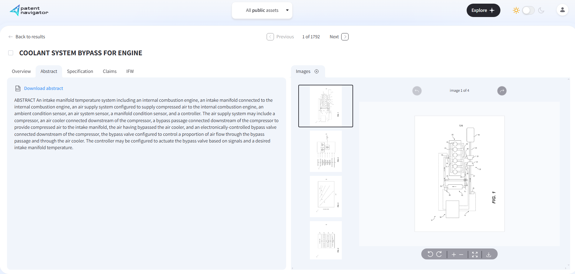 Detailed patent view with claims, specifications and drawings