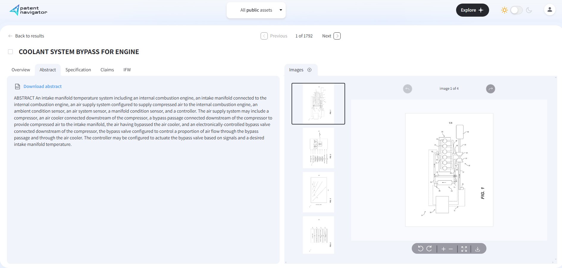 Detailed patent view with claims, specifications and drawings